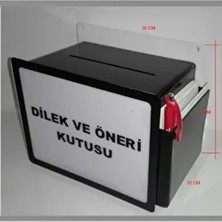 Miraj Reklam Siyah Renkli Duvar Tip Dilek Öneri Kutusu 20 cm x 12 cm x 15 cm