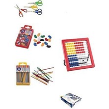 Abaküs Mihsap - Sayı Çubugu - Sayı Fasülyesi - Renki Ataç - Makas