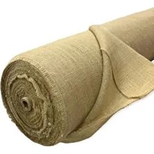 Plush Studio Dekoratif Taba Rengi Hasır Jüt Kumaş 100x150 cm Sık Dokuma Ev Tekstili