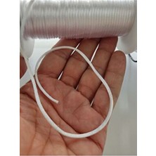 Engin TT Floş Ip Abiye Gelinlik Ipi Beyaz Renkli Polyester Sıçan Kuyruğu İpi 3 Mt Özellikli