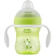 Chicco Yeşil Köpek 4 Ay Yumuşak Uçlu Geçiş Bardağı Cam Malzemeden Üretilmiş Hafif ve Dayanıklı