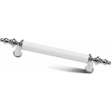 Emir Kombin Lüks 128 mm Krom Beyaz Dolap Çekmece Kulpları Modern Stil ile Şıklık