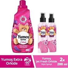 Yumoş Jet Fresh Orkide 200 ml 2 Adet Konsantre Yumuşatıcı Kalıcı Koku ile Yıkama Gerektirmeden Ferahlatır