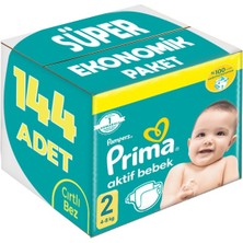 Prima Bebek Bezi Beden:2 (4-8kg) Mini 144 Adet Süper Ekonomik Pk
