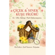Çiçek ve Sinek Kuşu Figürlü Ev Ofis Bahçe, Parti Süslemesi, Dekoratif Obje Biblo