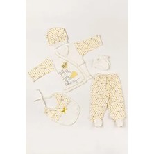 NEU KIDS Tavşanlı Sarı Yenidoğan Kıyafetleri Unisex 5 Li Hastane Çıkış Seti Kutulu