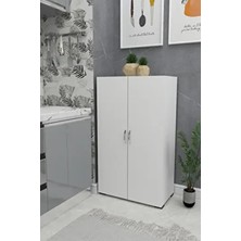 IRMAK DÜNYASI Irmak Modern 2 Kapılı Çok Amaçlı Dolap Beyaz Suntalam Malzeme 110 cm Yükseklik 59 cm Genişlik