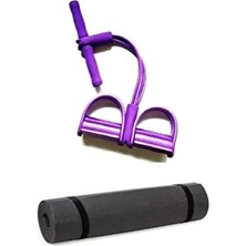 Buffer Mor Renkli Pilates ve Yoga Mat 6,5 mm Kalınlıkta + Body Trimmer Kürek Çekme Aleti Seti