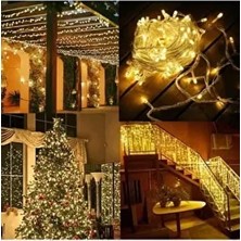 Yılbaşı Işığı 80 Ledli 10 Metre Pilli Dekoratif Şeffaf Kablolu Süs LED