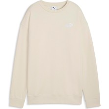 Puma Essentials Small Logo Relaxed Kadın Bej Bisiklet Yaka Sweatshirt