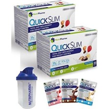 Quick Slim Yüksek Proteinli Diyet Shake 60 Saşe Aromalı Öğün Tozu Shaker Hediye ile