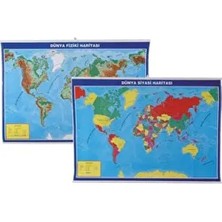 998 Harita Dünya Fiziki ve Siyasi Çıtalı 70X100