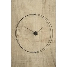 Timelock Saat 60 cm Siyah Modern Dekoratif Duvar Saati