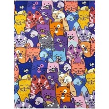 Kedi Desenli Kumaş Kırlentlik Döşemelik Kumaş Dijital Baskı