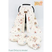mordesign Bebek Ortopedik Puset Minder / Örtü, Kahverengi 2'li Avantajlı Puset Set, Askı Stil, Animal Serisi