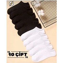 10’lu Ekonomik Paket Patik Çorap (5 Siyah/5 Beyaz)
