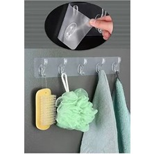 Silikonlu 5’li 29*7 Şeffaf Güçlü Kendinden Yapışkanlı Kapı Duvar Askısı Agır Yük Taşıma