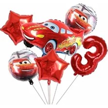 Cars Arabalar Şimşek Mcqueen Yarış Arabası Konsept 3 Yaş Balon Set Cars Arabalar Doğum Günü Set