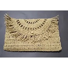 Kirazeli Kağıt Ip Portföy Çanta Hasır El Çantası Kadın İçin Düz Tekstil Materyal ile Şık Tasarım