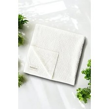 Battani.Co Triko Örgü Bebek Battaniyesi Ekru Minik Kareli Akrilik 85X85 cm