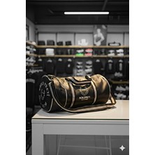 Silindir Sporcu Siyah Renk Suni Deri Sporcu Çantası