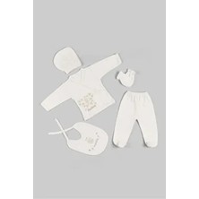 Kelebek Nakışlı Yenidoğan Kıyafetleri 5 Li Hastane Çıkış Seti Zıbın Set (Kutulu)