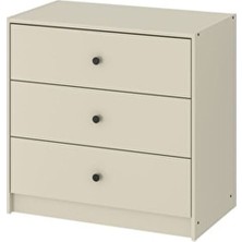Homhet Gursken 3 Çekmeceli Şifonyer 69X67 Cm Açık Bej Renkli MDF ile Modern ve Fonksiyonel Tasarım