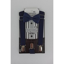 Babydonat Erkek Çocuk Lacivert Papyon Askı Seti Dokuma Kumaşla Şık Tasarım