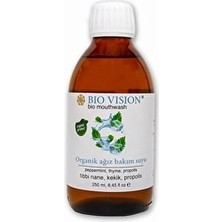 BIO VISION Organik Naneli Ağız Bakım Suyu 250 ml Ekstra Ferah Nefes Sağlayan Formül