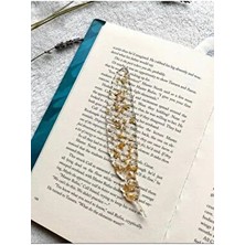 Sultan Tasarım Tüy Desenli Altın Varaklı Epoksi Kitap Ayracı 1 Adet Şeffaf Renkli