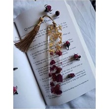 Sultan Tasarım Gerçek Kurutulmuş Gül Epoksi Kitap Ayracı 1 Adet Şık Renkli Tasarım