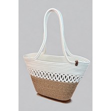 MaVaux Kadın Omuz Çantası Jüt Materyal %100 El Yapımı Şık Plaj Tekstil Koleksiyonu