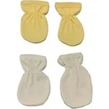 Bebek Eldiven - Sarı Beyaz 2li Paket- 0-3 Ay