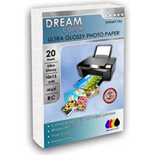 Dream Color Canon Ultra Parlak Fotoğraf Kağıdı 10X15 cm 240 gr A6 Boyut 20 Yaprak Yazıcılar İçin Uygun