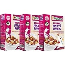 Dr. Gluten Organik Glutensiz Sebze ve Meyve Sulu Halka Tahıl Gevreği 225 G X3 Adet