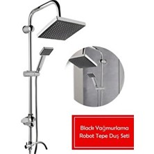 Black Yağmurlama Robot Tepe Duş Sistemi Çok Fonksiyonlu Duş Seti