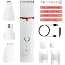 4in1 Kedi Köpek Bakım Seti Traş Makinasi Tırnak Törpüsü USB Şarjlı Tıraş Seti Pet Evcil Hayvan