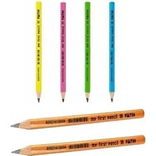 Fatih 6 Adet İlk Kalemim Üçgen Kurşun Kalem Renkli ve Eğlenceli Tasarım