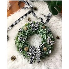 Damalı Kurdelalı Kapı Süsü Duvar Süsü Kapı Çelengi