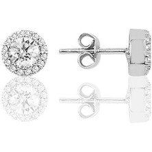 Söğütlü Silver 925 Ayar Gümüş Beyaz Yuvarlak Tek Taş Zirkon Küpe – Zarif ve Şık Günlük/Tasarım Takı