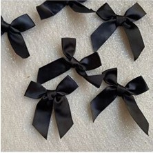 Partici Dükkanı 10 Adet Siyah Saten Fiyonk Kurdele Parti & Kutlama Malzemeleri İçin Uygun