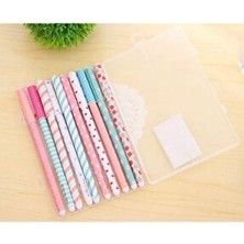 10 Adet/takım Renk Jel Kalem Kawaii Kırtasiye Kore Çiçek Ofis Malzemesi Okul Malzemeleri