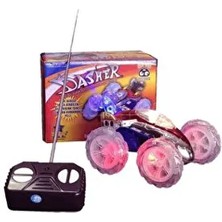 RoseRoi Dasher Uzaktan Kumandalı Takla Atan Işıklı Çılgın Akrobat Oyuncak Araba Beyaz Renkli Eğlenceli Model