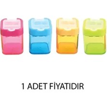 Südor KT09 Kalem Traş Küp Kapaklı Şeffaf Çiftli Renk Seçenekleriyle 1 Adet