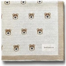 Triko Örgü Bebek Battaniyesi Tedi Ayıcıklı 85X85 cm