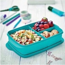 Tupperware Mavi Renkli Bölmeli Beslenme Kutusu Yemek Saklama Kabı Sızdırmaz Tasarım ile Kullanıma Uygun