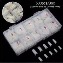 Ellea Nail 500'lü Ekru Renkli Numaralı Protez Tırnak Tipsi Kemik Renk Özellikli Profesyonel Kalite