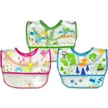 iplay 3 Adet, i Play 6-18 Ay Su Geçirmez Eva Kumaş Bebek Cırtlı Mama Önlüğü, 3'lü Paket