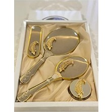 Gelin Ceyizlik Hediyelik Ayna Tarak Seti Yapraklı