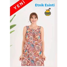 Pamuklu Kumaştan Geniş Kesim Yeni Desen Cepli Büyük Beden Ev Elbise